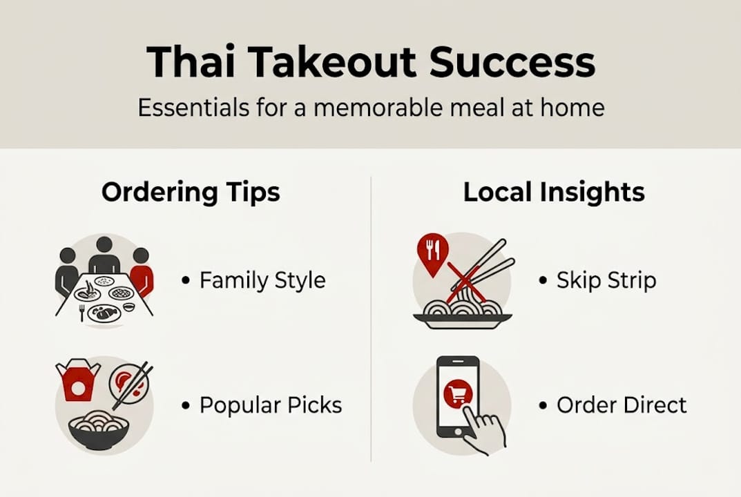 Infographic summarizing top Thai takeout tips