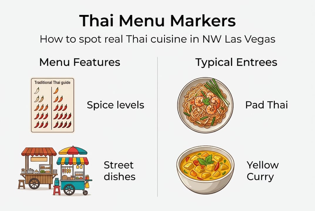 Infographic about authentic Thai menu features