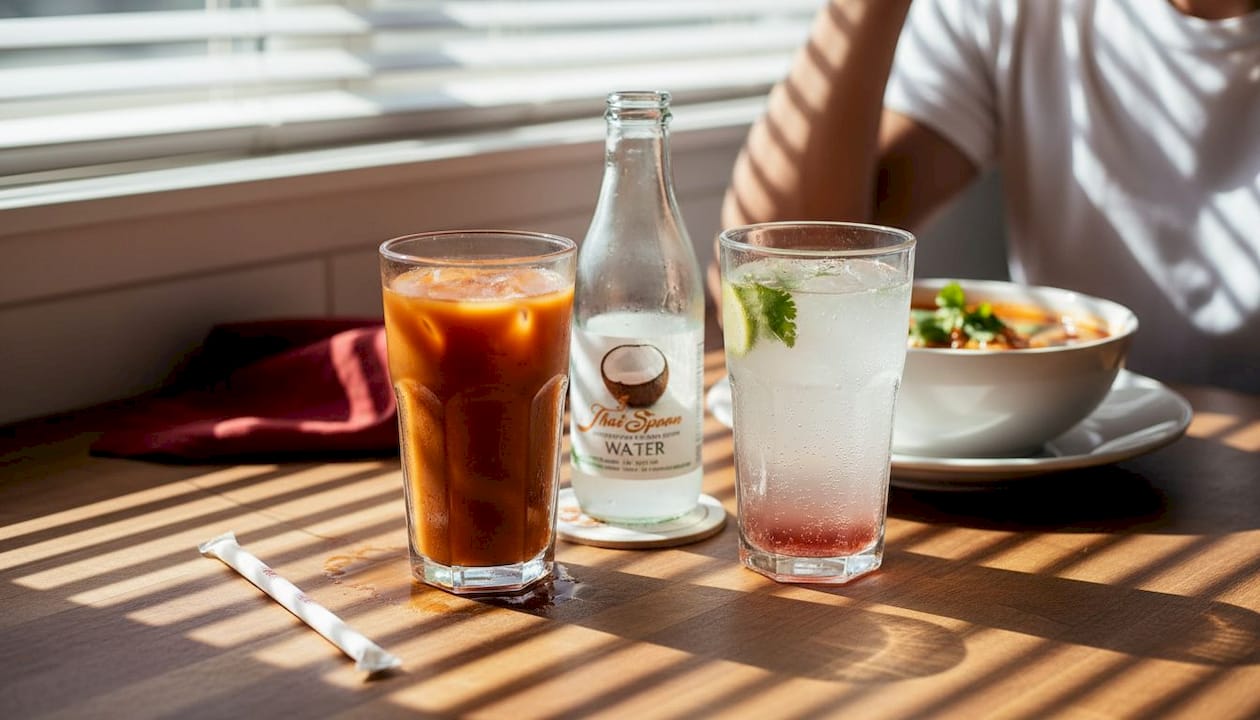 Refreshing drinks with tom yum soup