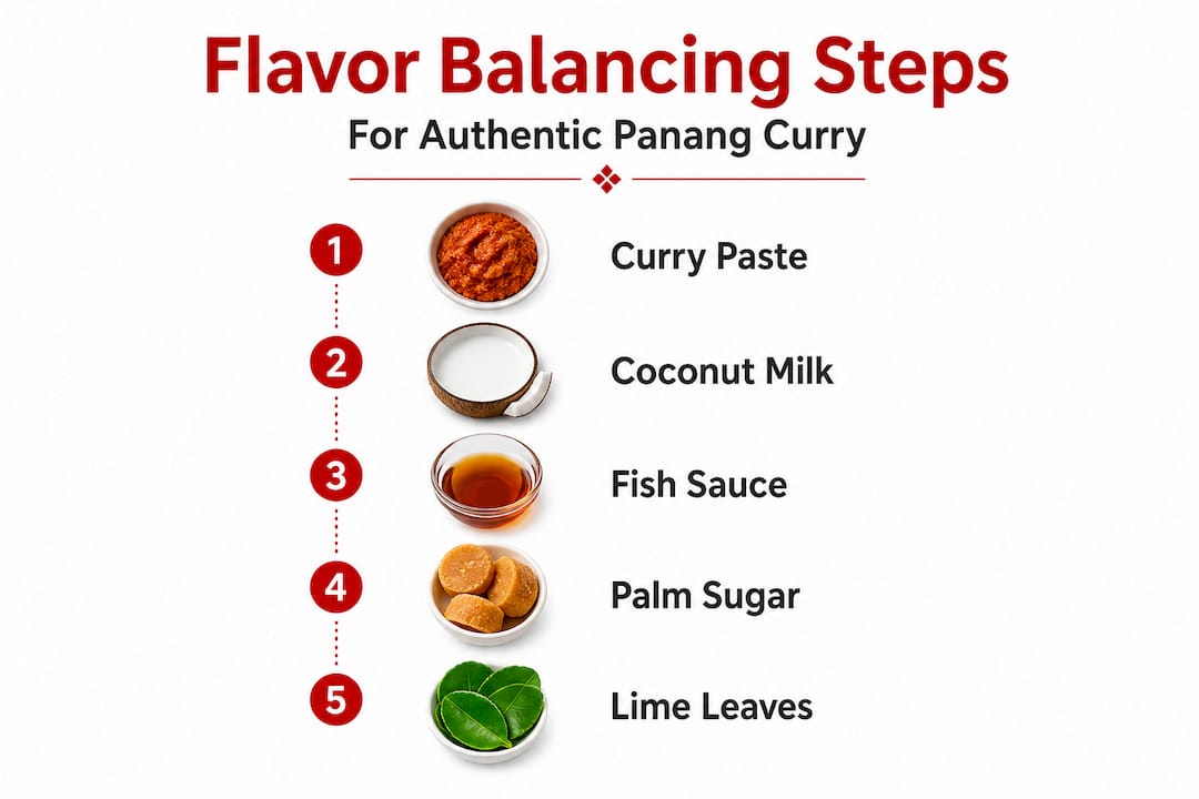 Infographic on flavor balancing in Panang curry