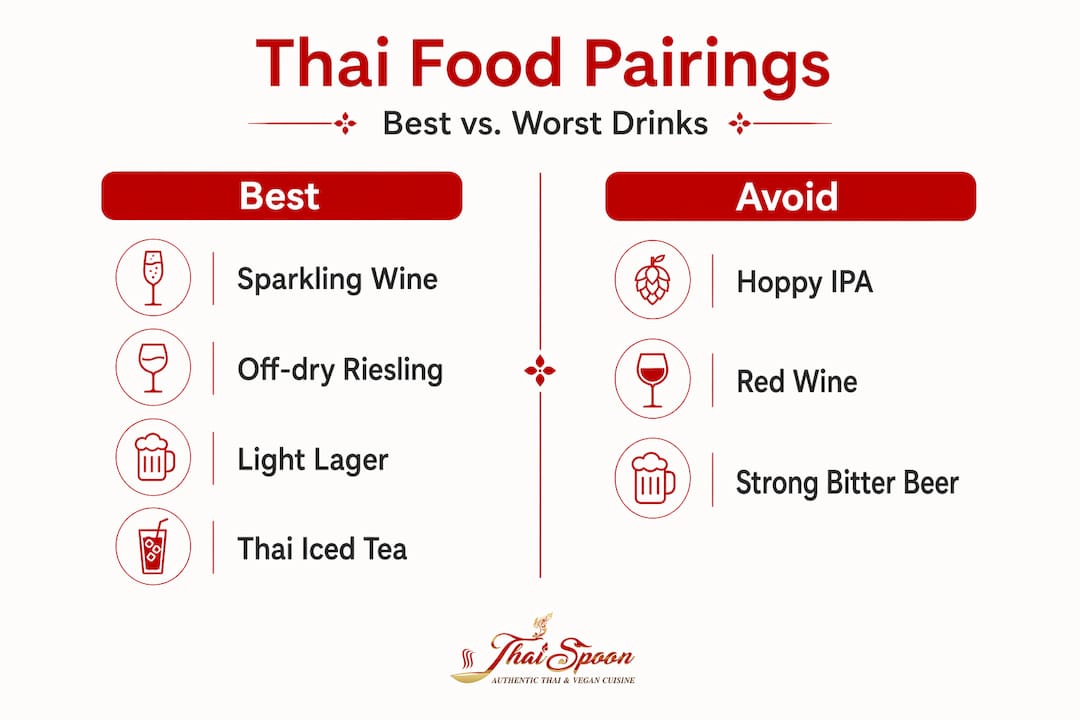 Infographic contrasting best and worst drink pairings
