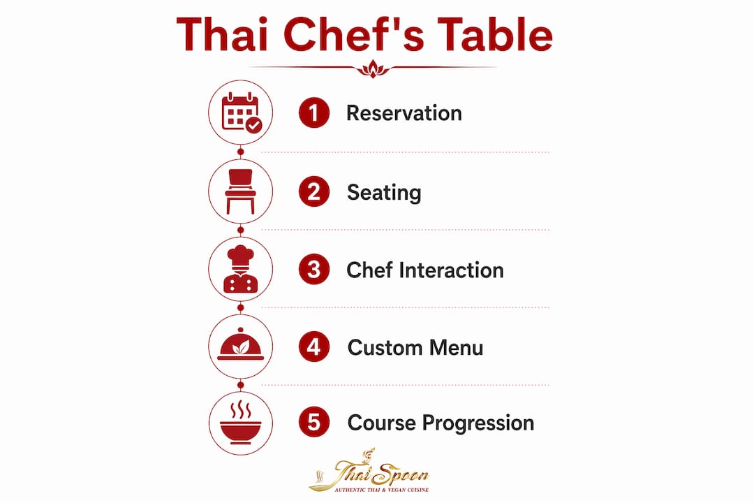 Infographic illustrating Thai chef's table experience stages