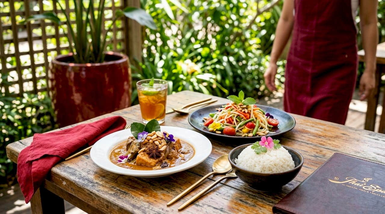 Individually plated authentic Thai dishes