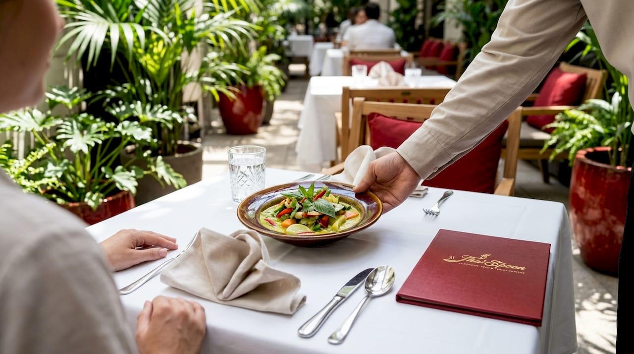 Formal Thai plated dish served to guest