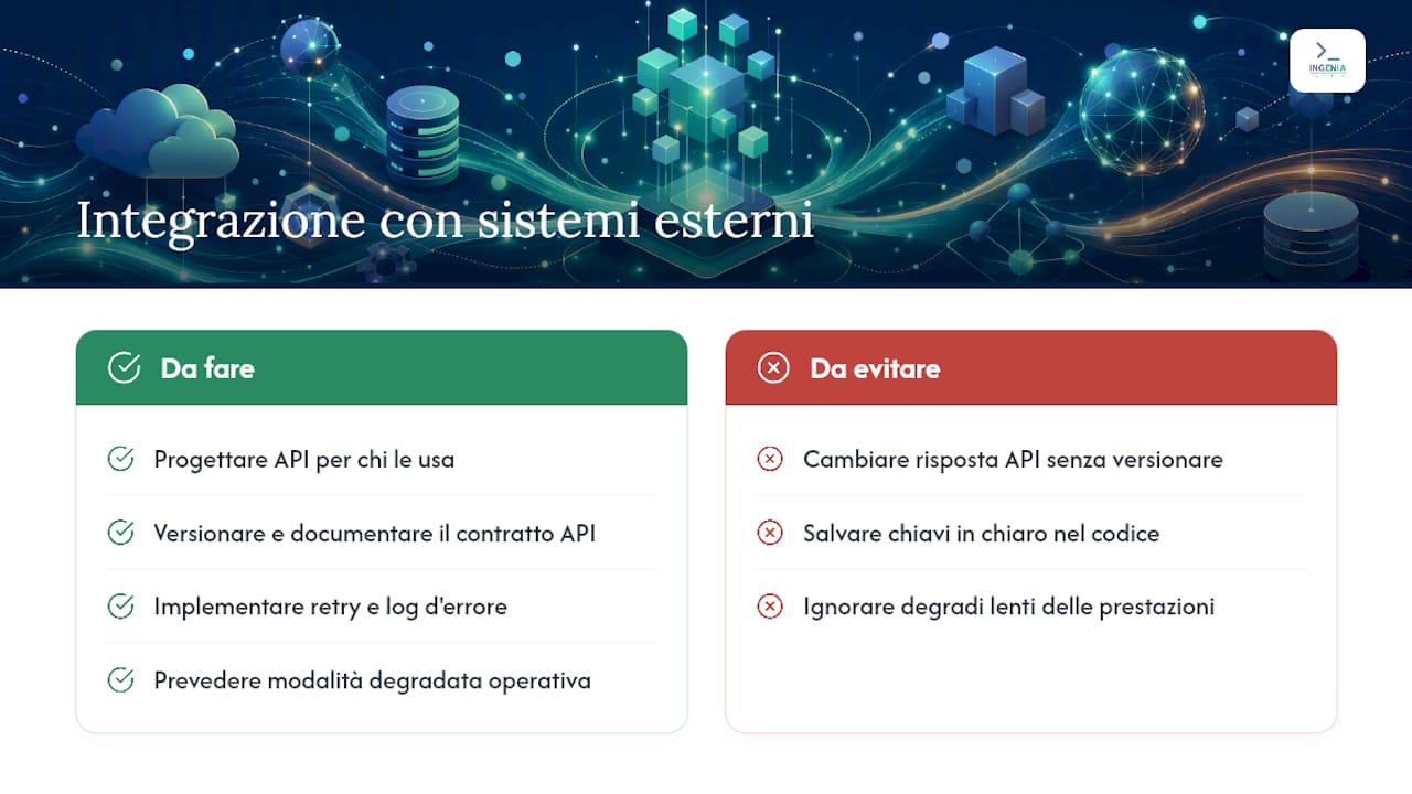 Integrare sistemi di terze parti e gestire le API esterne — overview diagram