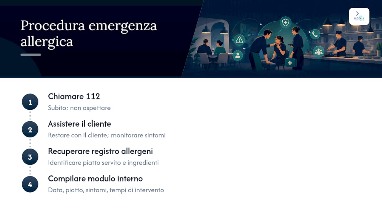 Procedura in tre passaggi per emergenza allergica
