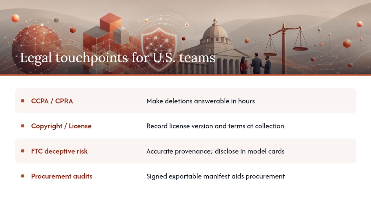Governance and legal considerations for U.S.-based AI teams — overview diagram