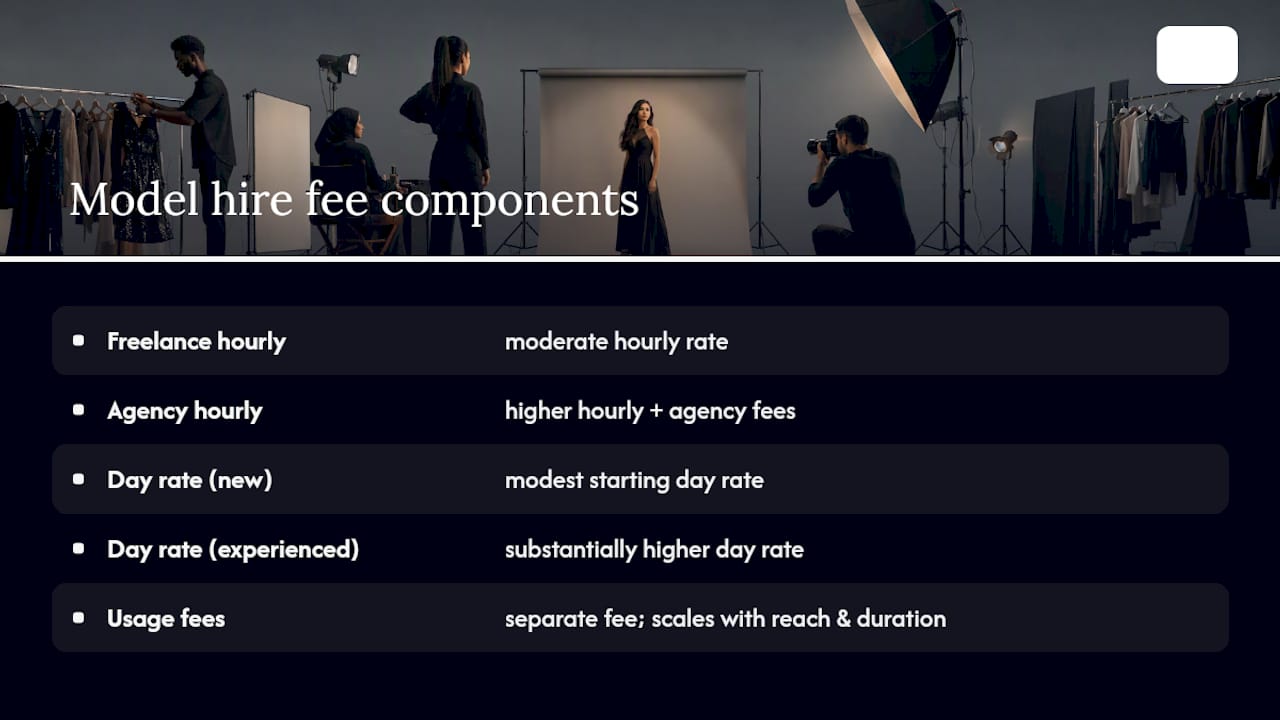 Diagram comparing model fees and usage rights
