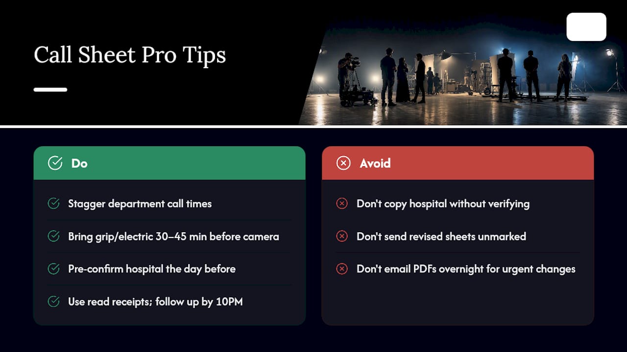 Pro tips from working 1st ADs and production coordinators — overview diagram