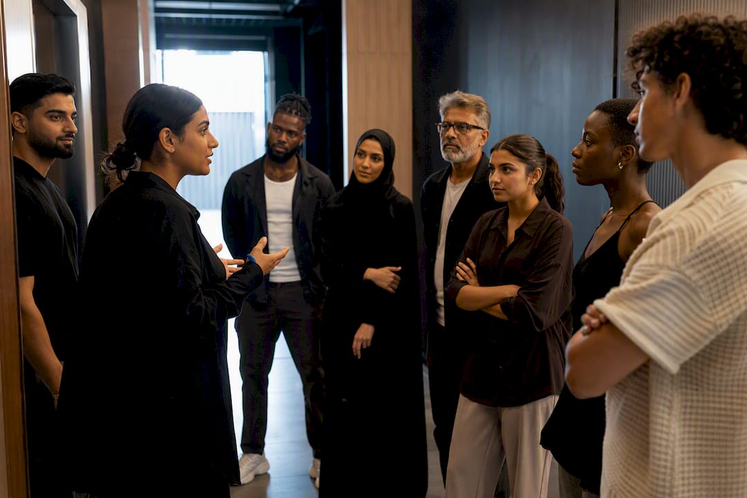 Talent receiving event call-time briefing