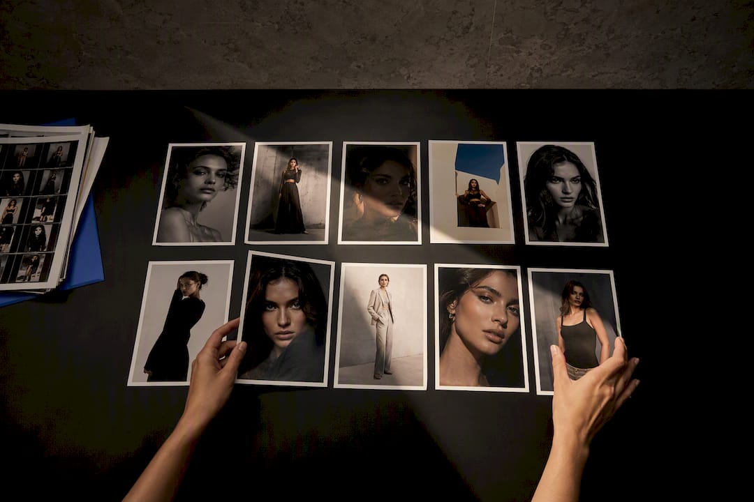 Hands sequencing model portfolio photo prints