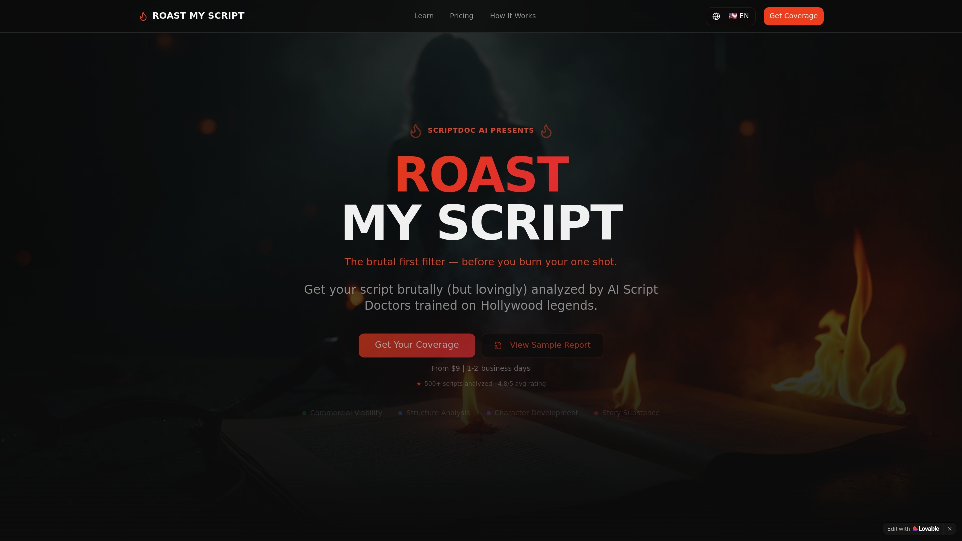 https://roastmyscript.com