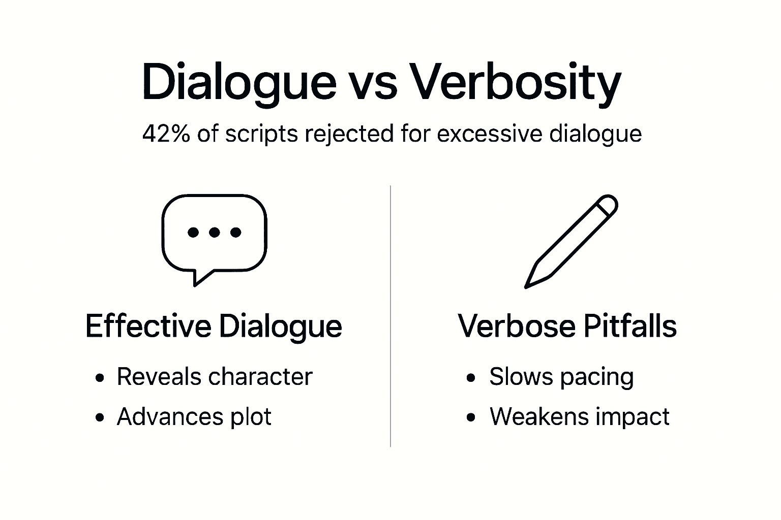 Infographic on dialogue and verbosity in scripts