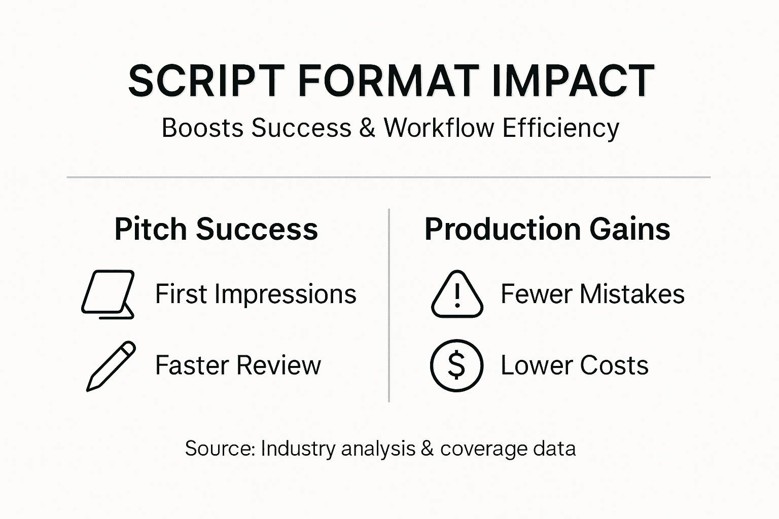 Infographic showing script format impact on success
