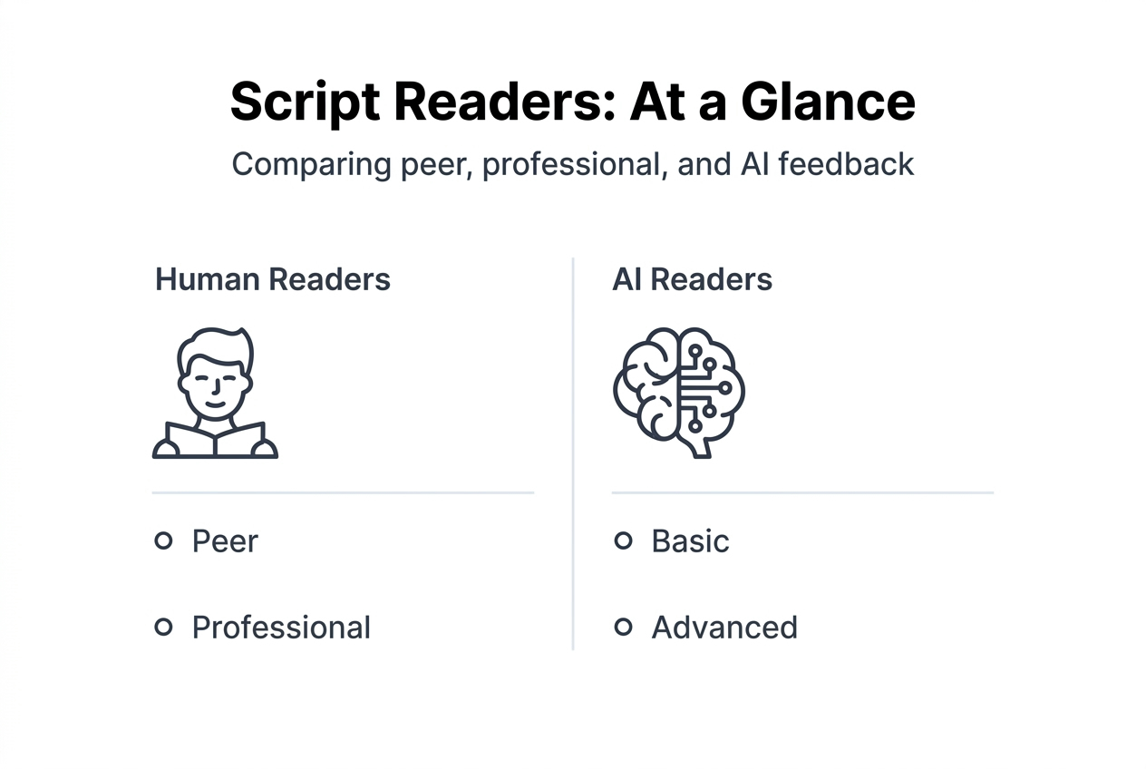 Infographic comparing script reader types and features