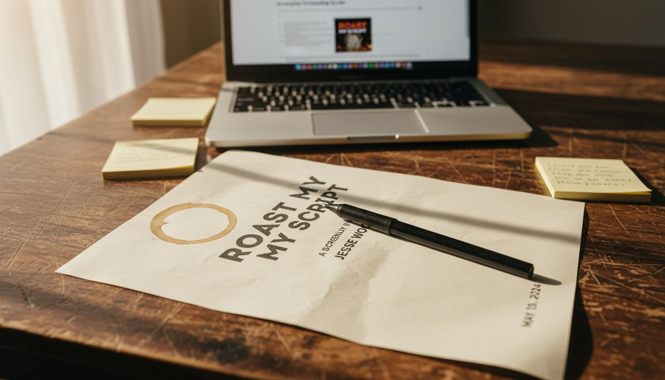 Printed script title page with editing props