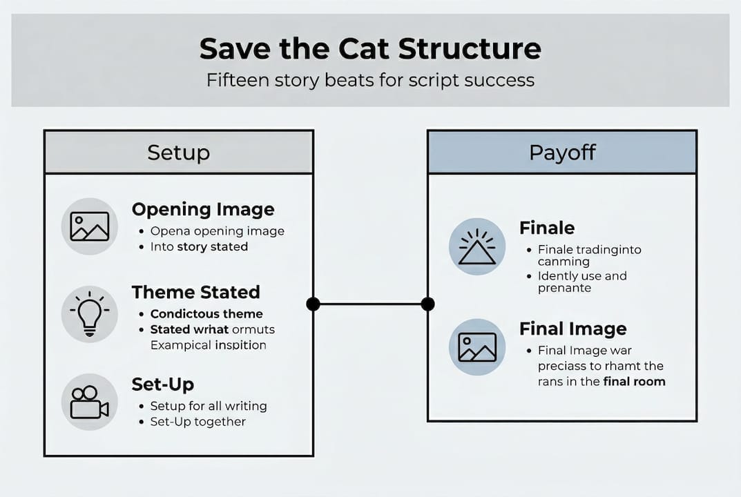 Infographic showing Save the Cat beats overview