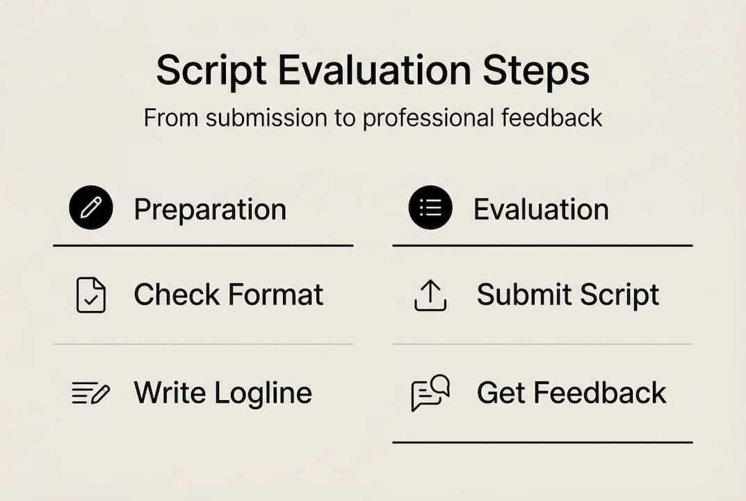 Infographic of professional script evaluation steps