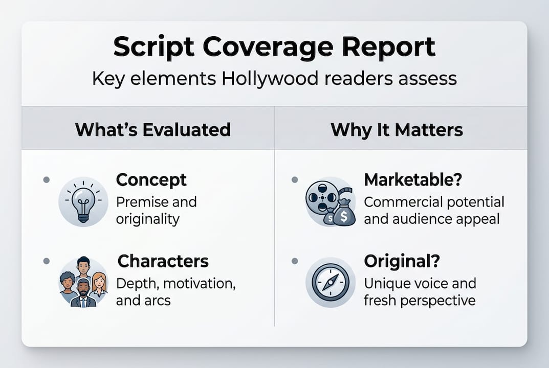 Infographic showing script coverage report elements