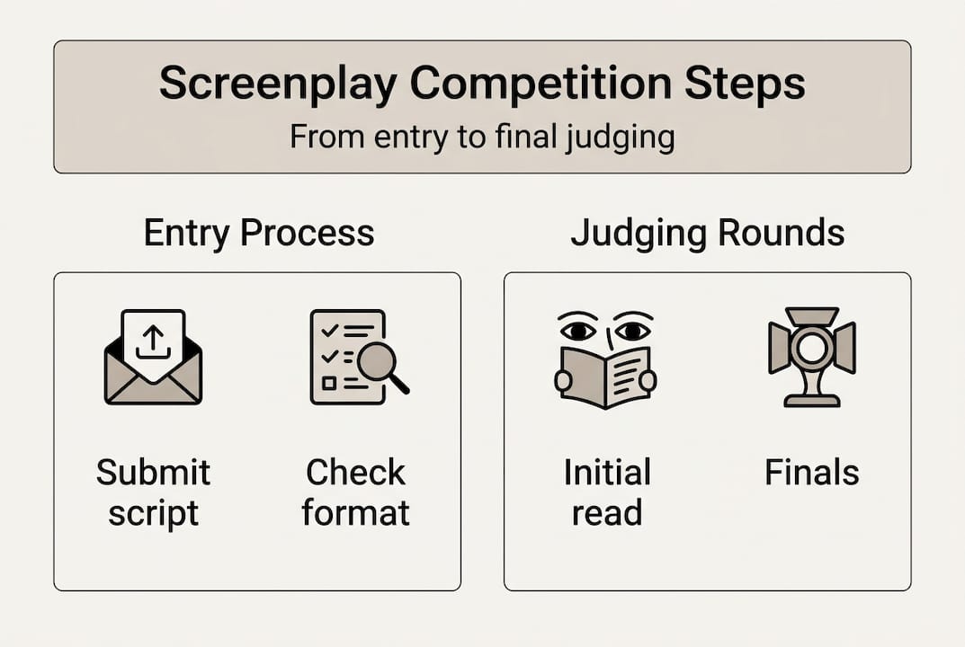 Infographic showing screenplay competition process