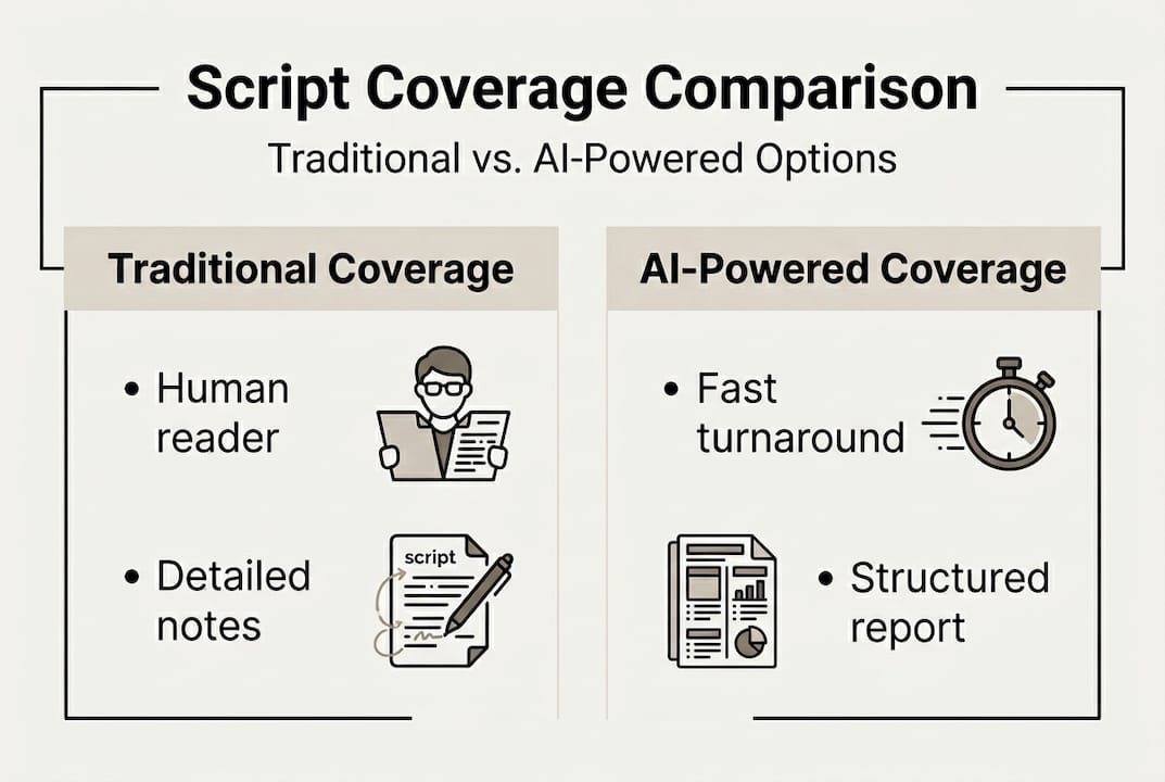 Infographic comparing script coverage options