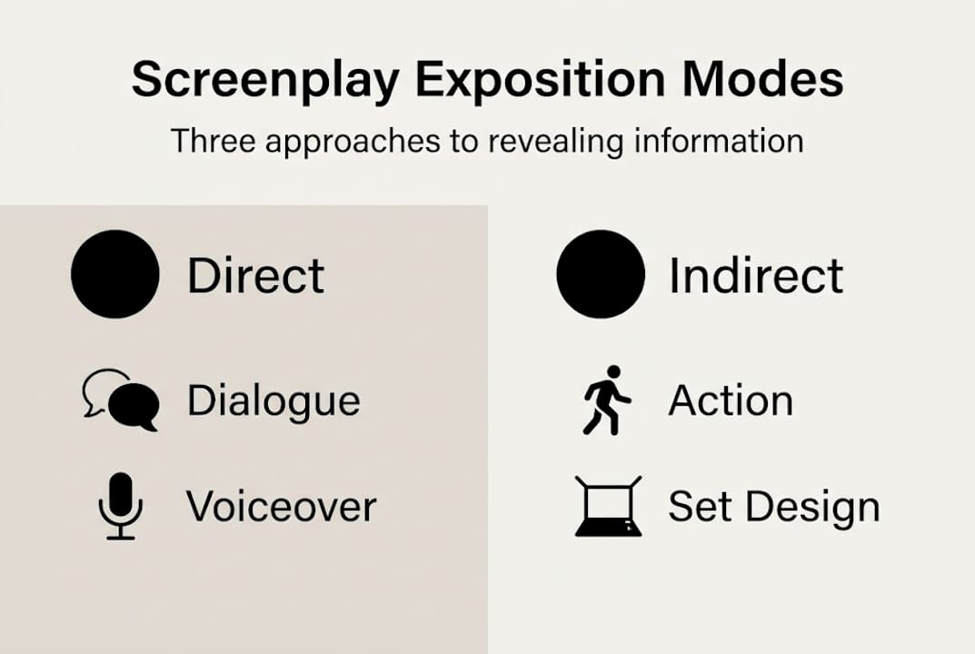Infographic illustrating exposition delivery modes