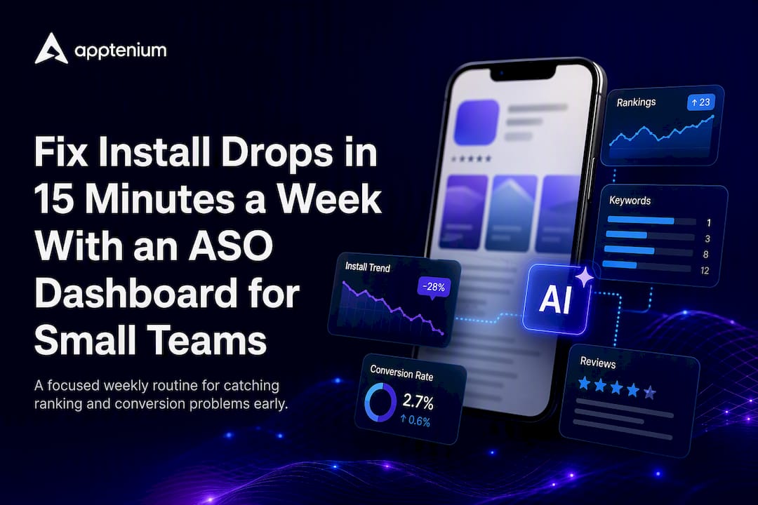 Fix Install Drops in 15 Minutes a Week With an ASO Dashboard for Small Teams