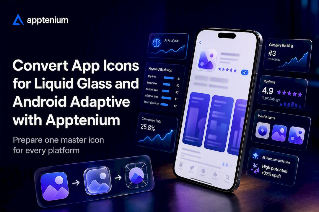 Convert App Icons for Liquid Glass and Android Adaptive with Apptenium