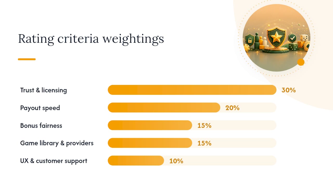 Rating criteria weightings chart