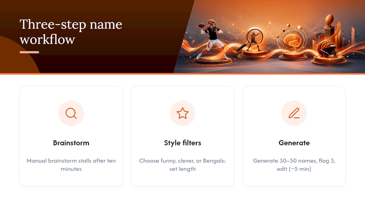 Diagram of team name generator process and style filter options