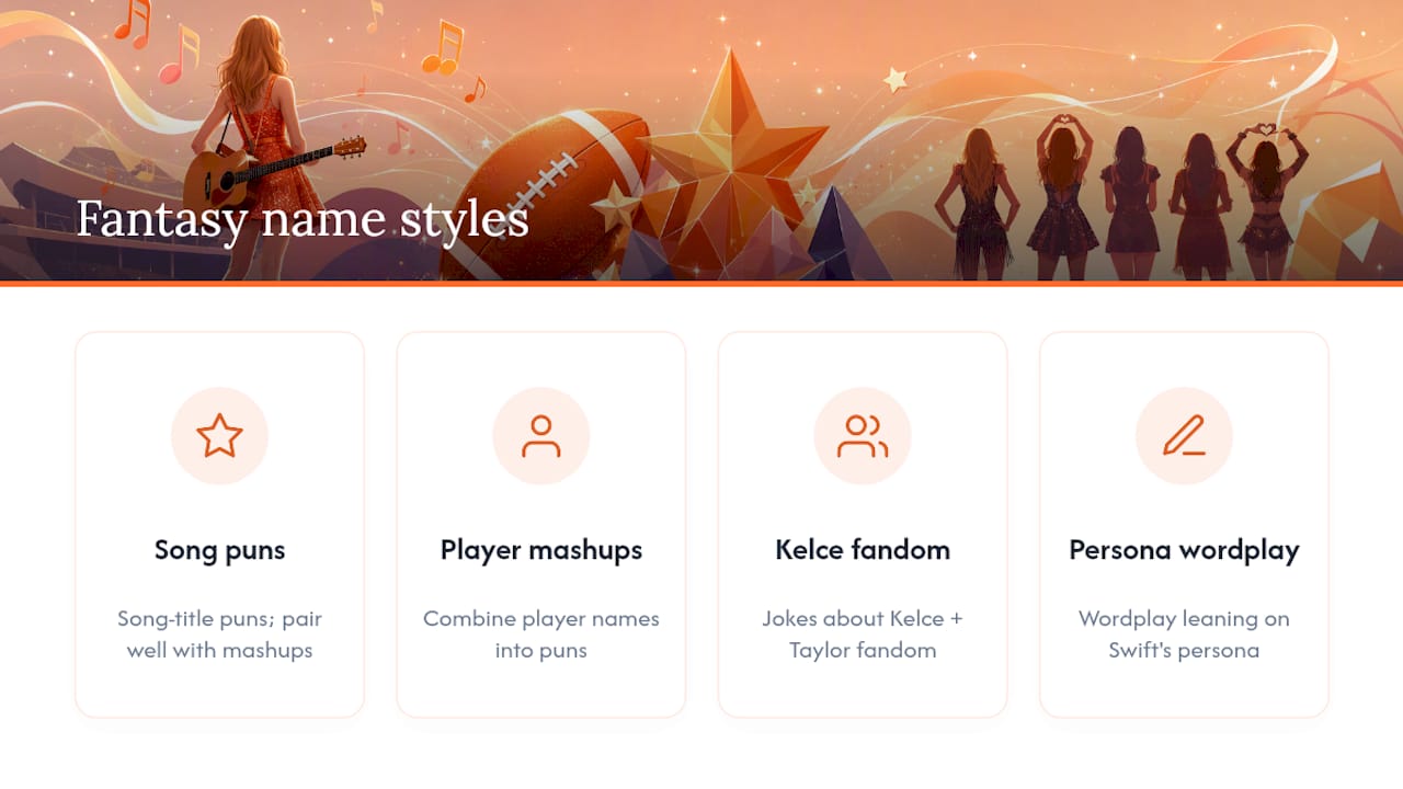 Four categories of Swiftie fantasy names