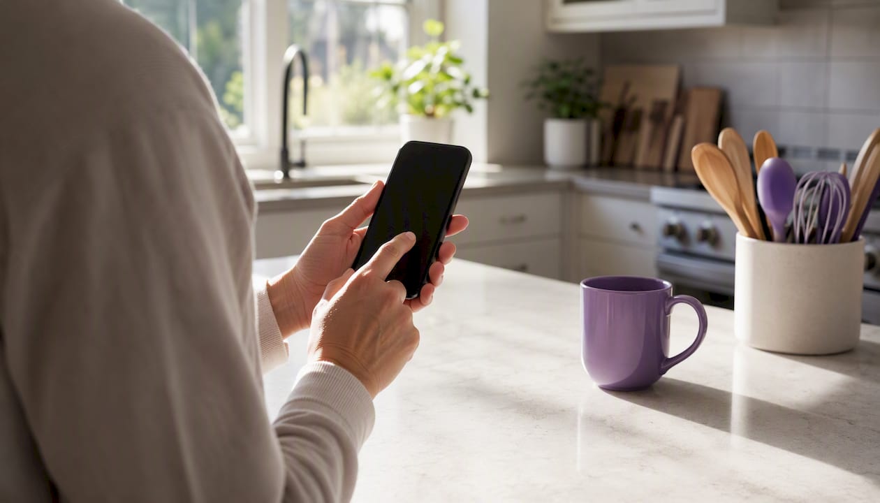 Hands scheduling automated review requests on phone