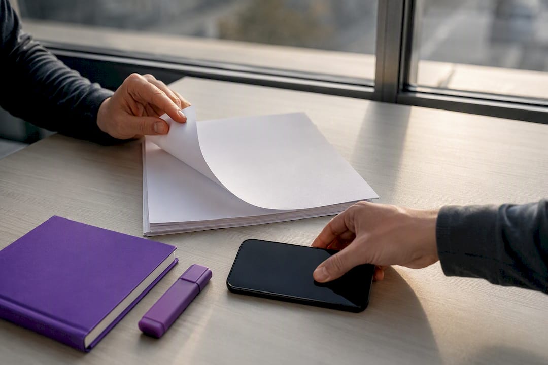 Hands preparing Google Business Profile appeal documents