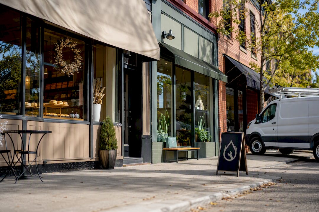Multiple local business storefronts in different industries
