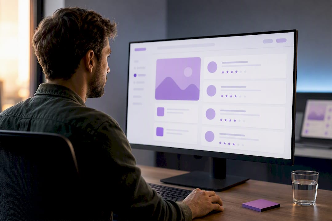 Business website displaying a review widget preview