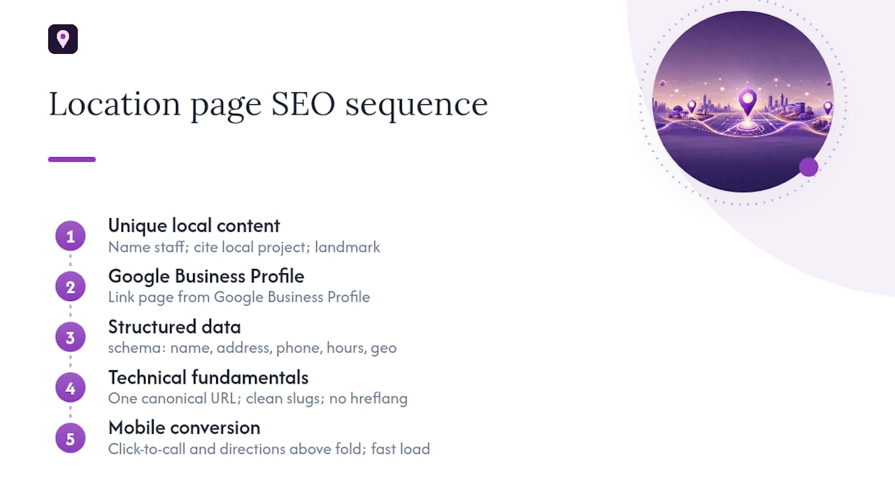 Five-step location page SEO checklist