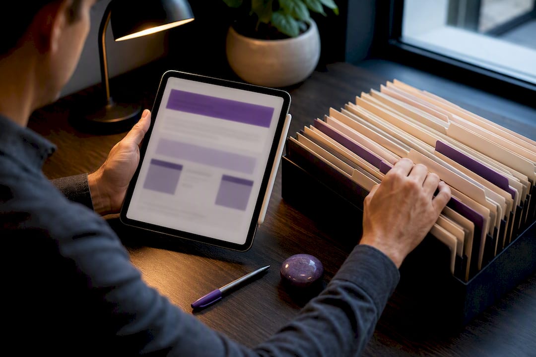 Hands cross-checking local business listings