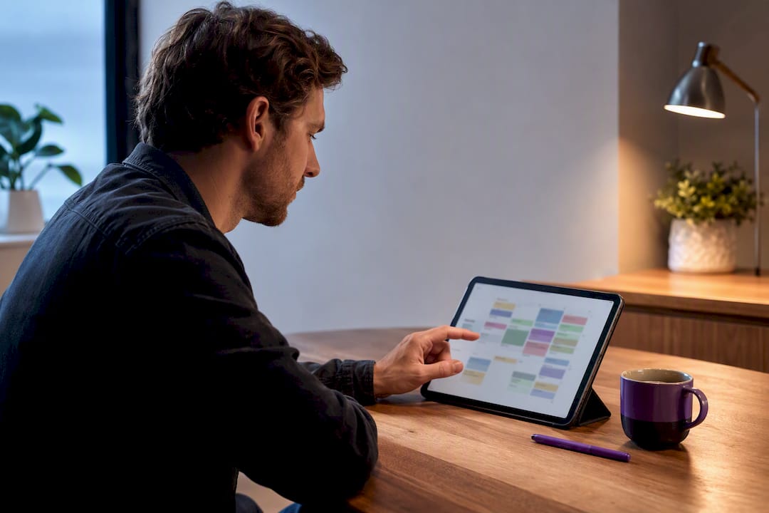 Owner reviewing a business post schedule
