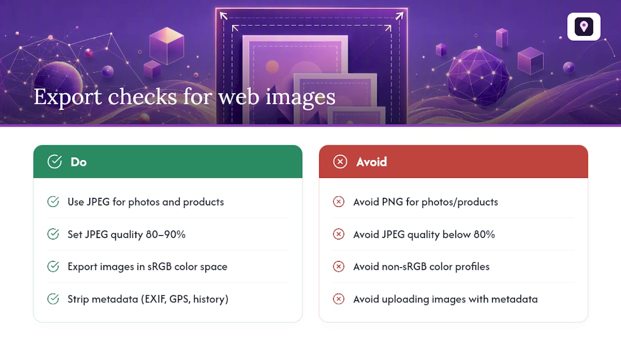 Four checks for high quality photo exports