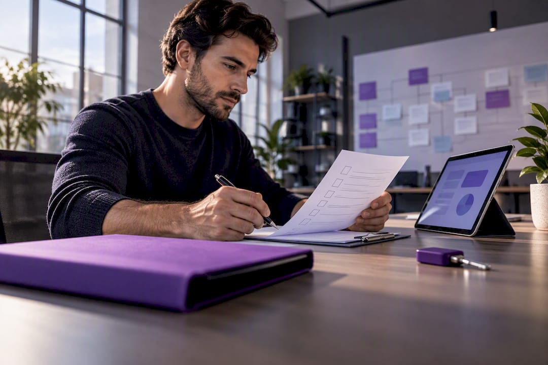 Strategist reviewing local SEO onboarding workflow