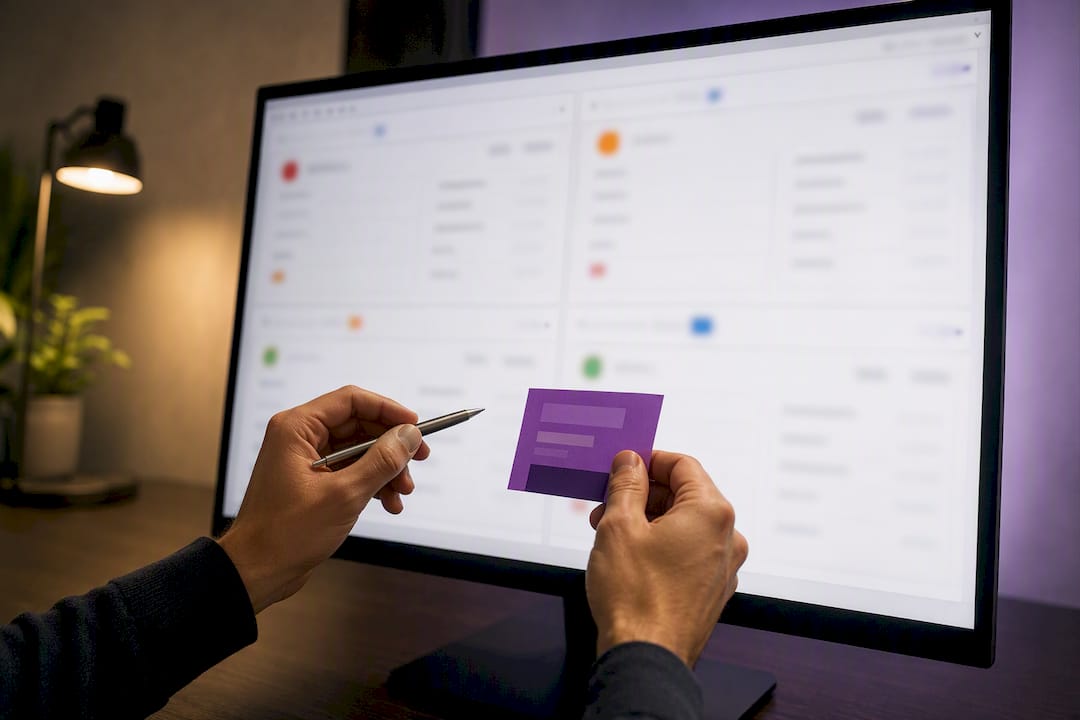 Hands verifying local business directory listings
