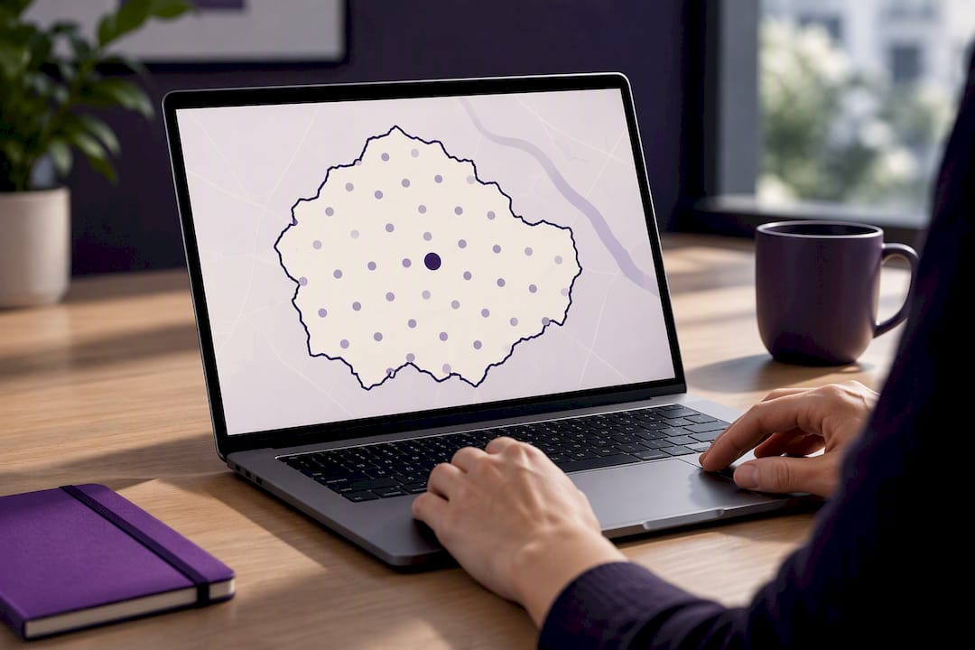Centroid compared with coordinate grid points
