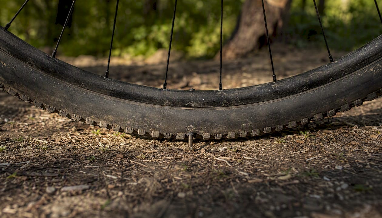 Bicycle wheel with Presta valve at six o'clock position