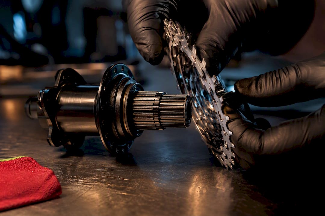 Close-up of compact freehub splines