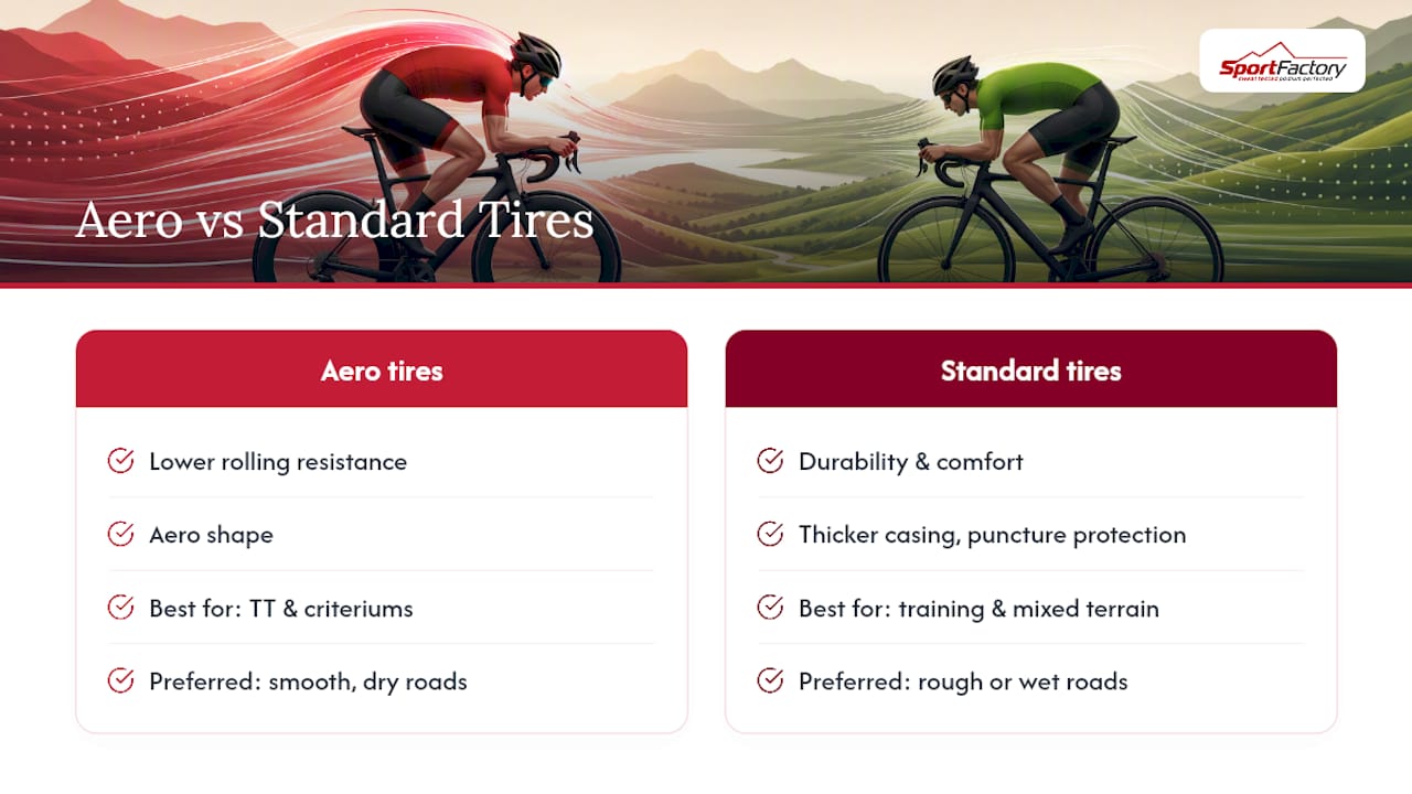 Aero Tires vs. Standard Road Tires: Which Fits Your Riding? — overview diagram