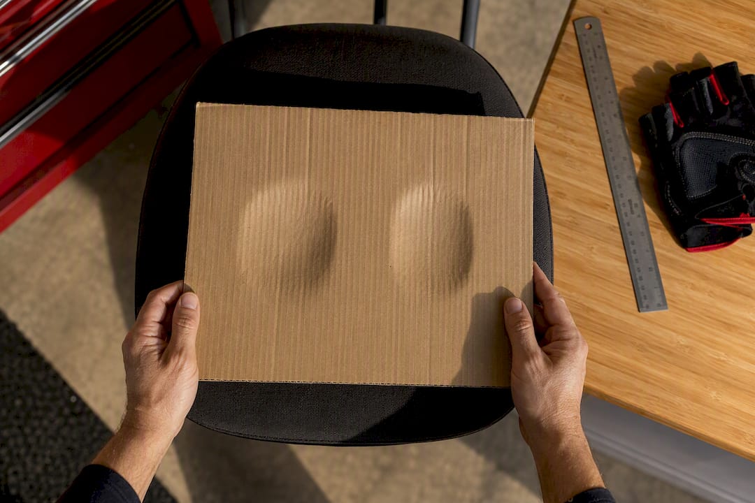 Cardboard sit-bone width test at home