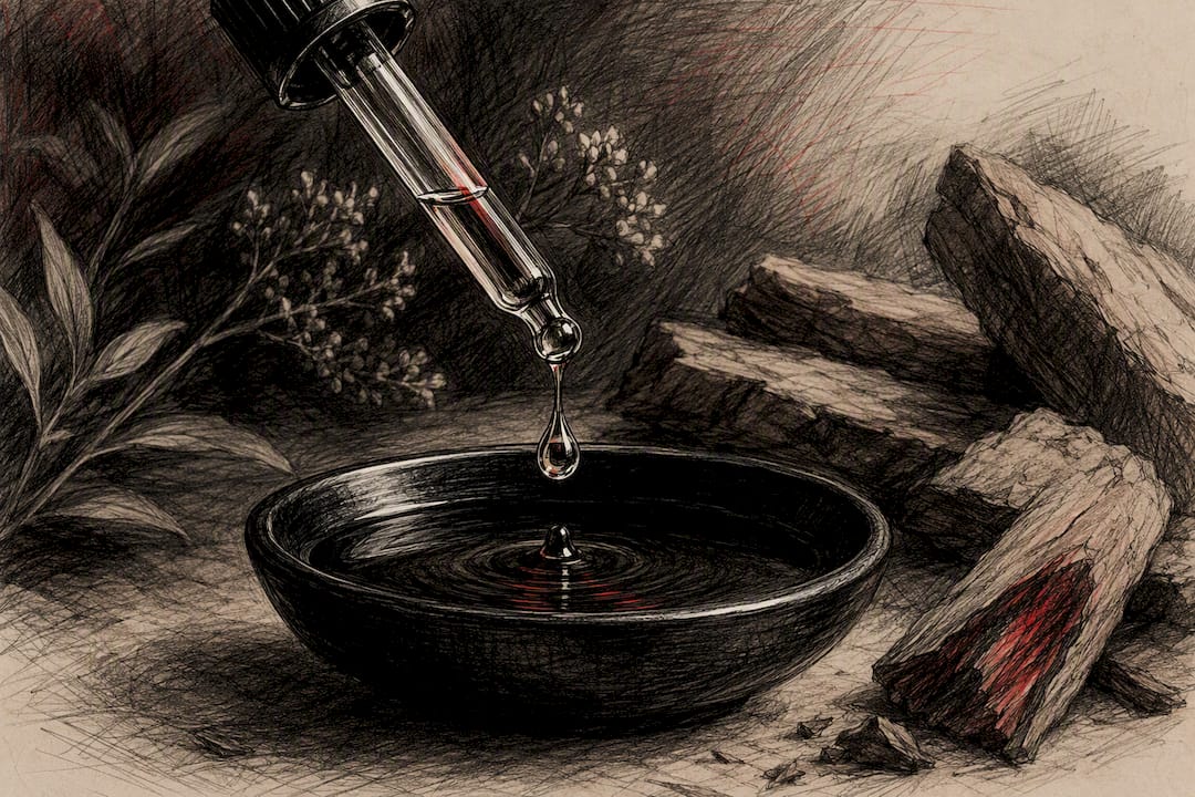 Dropper releasing sandalwood essential oil