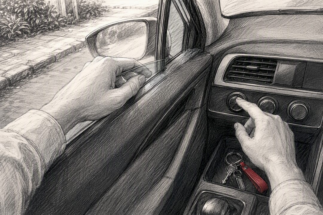 Driver cracking window for fresh-air ventilation