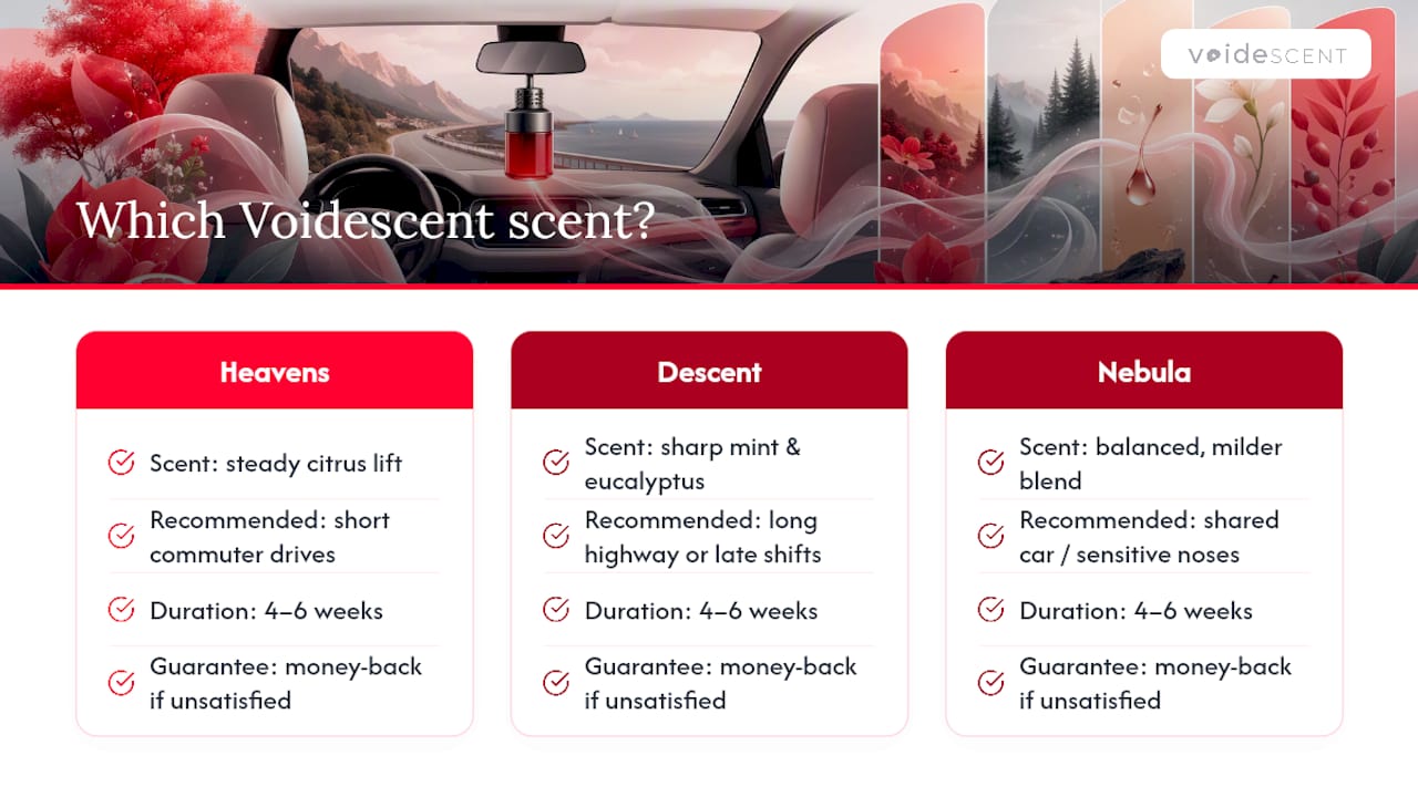 Where to Buy Voidescent's Energizing Car Scents — overview diagram