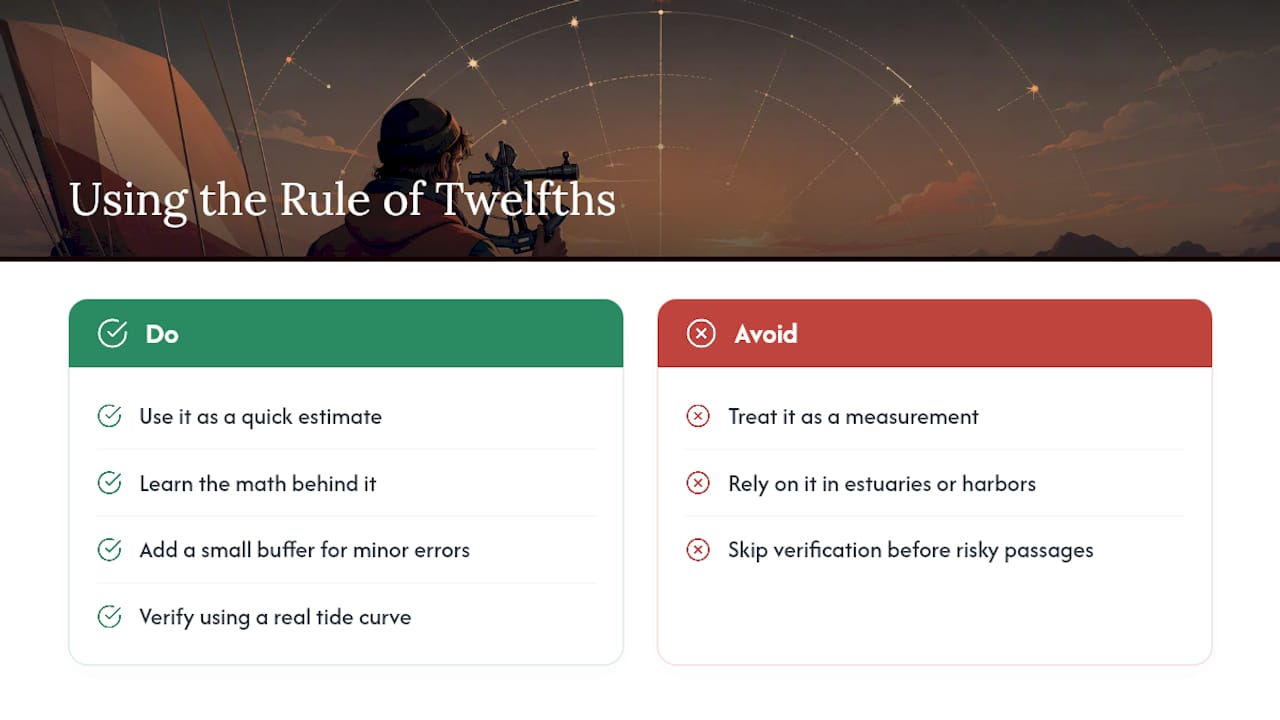 What the Rule of Twelfths Gets Right, and Where Sailors Push It Too Far — overview diagram